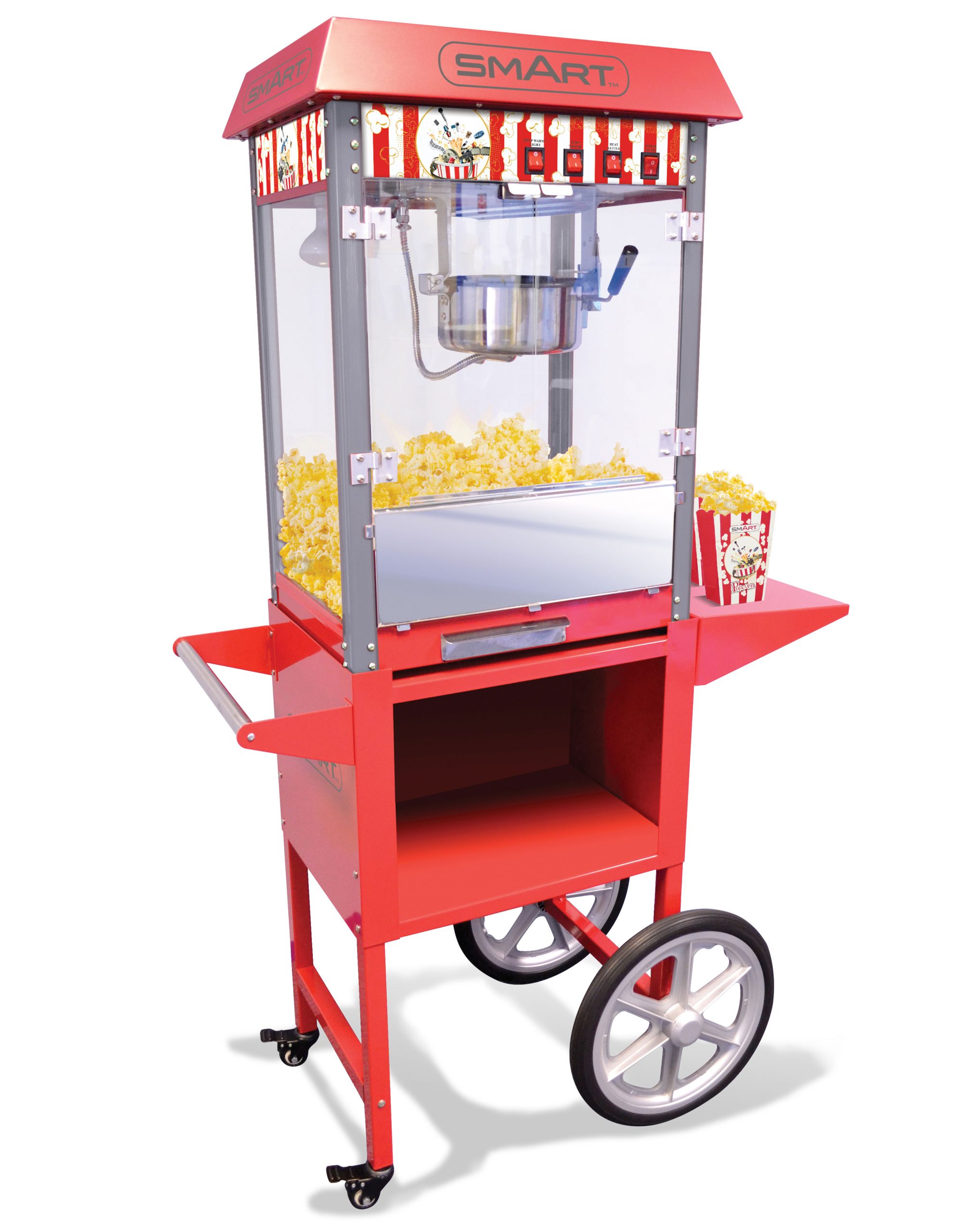 Rolling shop popcorn machine