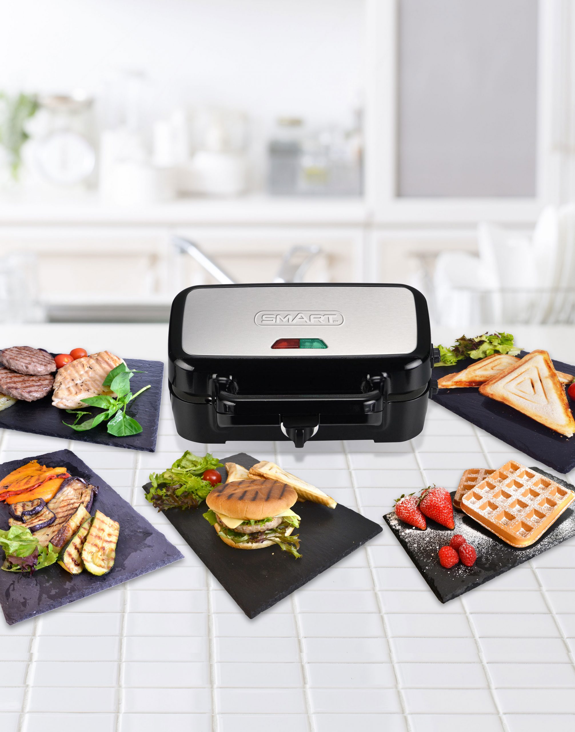 Multifonction 3 en 1 Fiesta machine à sandwich Maker, gaufres, gril de contact plaques compatibles au lave-vaisselle et antiadhésives 
